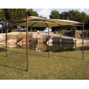 Square arbor 3,5 x 3,5m without canvas - Rust-colored steel structure - Ø50mm posts