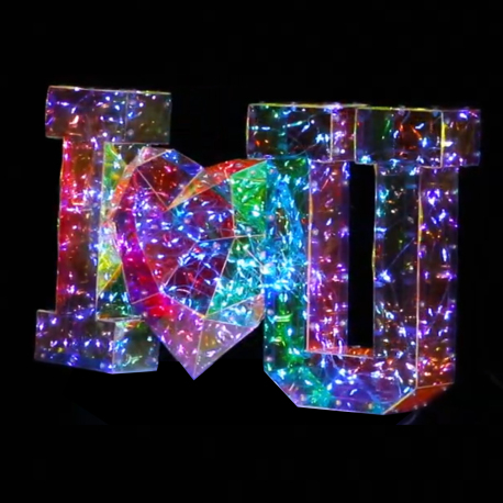 USB Electrique lumineux Holographic I Love U - Hauteur - 25cm