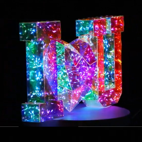 Décoration I Love You Lumineuse Hologram 25 cm - I Love You LED Décoratif et Veilleuse LED, Idée Cadeau Originale