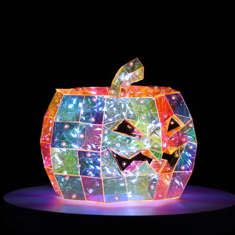 Citrouille Lumineuse Hologram 20 cm - LED Halloween Décoration Intérieure/Extérieure, Fêtes et Jardins