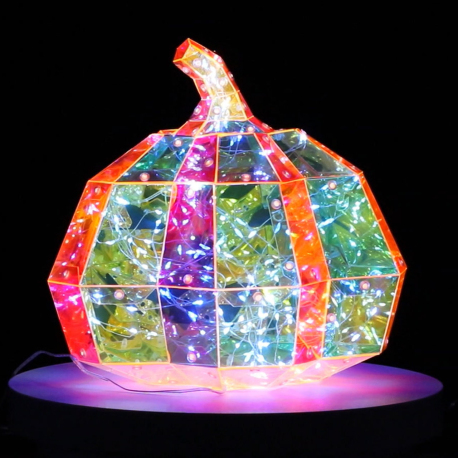 Méchante Citrouille Hologram LED Halloween 25 cm - Décoration Effrayante pour Intérieur et Extérieur - Ambiance Fête et Soirées