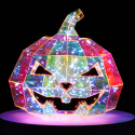 Méchante Citrouille Hologram LED Halloween 25 cm - Décoration Effrayante pour Intérieur et Extérieur - Ambiance Fête et Soirées