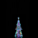 Sapin de Noël Lumineux LED Hologram Hexagonal 120 cm - Arbre Éclairé Moderne pour Décoration Intérieure et Extérieure