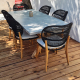 LOT TABLE + 6 CHAISES