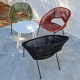 Lot de 4 Fauteuils Noirs LUNE DE JARDIN - Cordes polyester - Dimensions : 68 x 69 x 74 cm