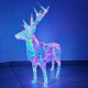 Renne de Noël Lumineux Hologram LED 90 cm - Décoration Extérieure et Intérieure Festive - Effet Holographique Magique