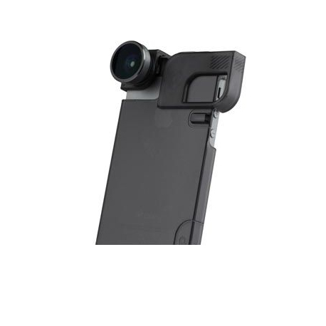 4-IN-1 Lens + Quick Flip Case for iPhone 5/5S/SE Gray/Black