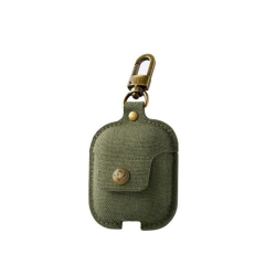 AirSnap AirPod Twill Olive - Stylish Leather Case for AirPods