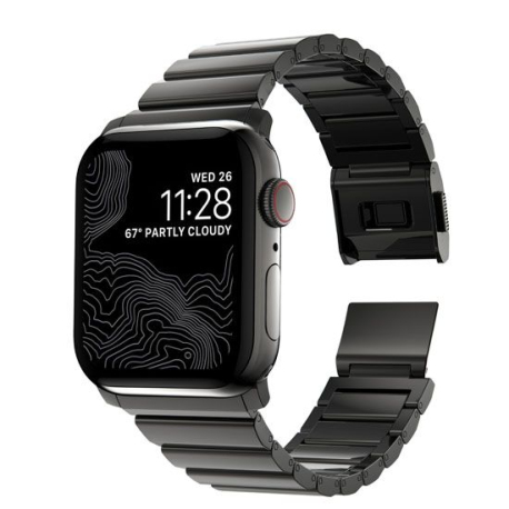 Bracelet Graphite en Acier Inoxydable pour Apple Watch 42/44/45mm V2