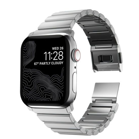 Silver Steel Bracelet for Apple Watch 42/44/45mm V2