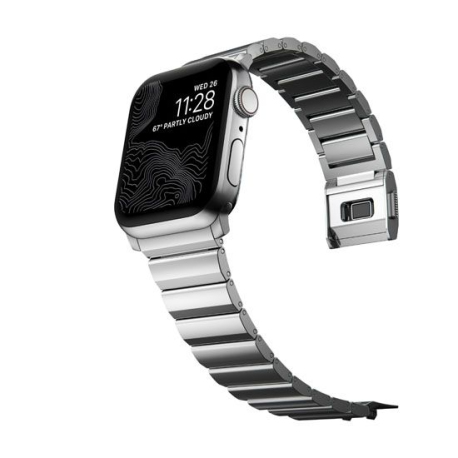 Silver Steel Bracelet for Apple Watch 42/44/45mm V2