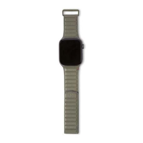 Bracelet en cuir magnétique Olive pour Apple Watch (42/44/45mm)