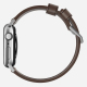 Bracelet Moderne en Cuir pour Apple Watch 42/44/45mm Argent/Marron