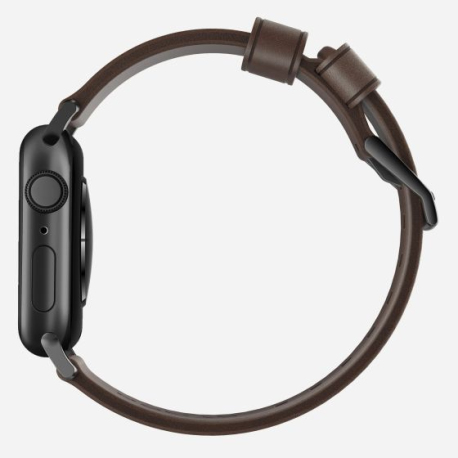 Bracelet Moderne en Cuir 42/44/45mm pour Apple Watch - Noir/Marron