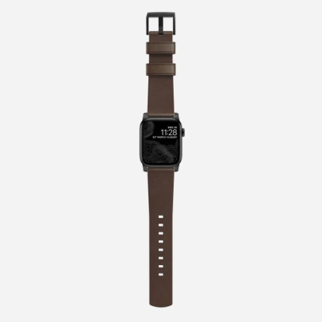 Bracelet Moderne en Cuir 42/44/45mm pour Apple Watch - Noir/Marron