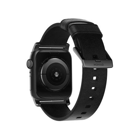 Bracelet Moderne en Cuir Noir pour Apple Watch 42/44/45mm