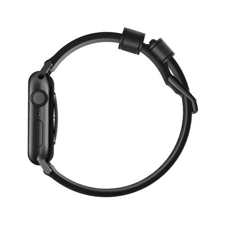 Bracelet Moderne en Cuir Noir pour Apple Watch 42/44/45mm