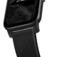 Bracelet Moderne en Cuir Noir pour Apple Watch 42/44/45mm