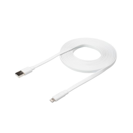 Câble plat USB vers Lightning (3m) Blanc