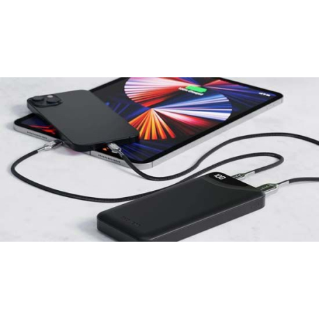 ChargeUp Boost 3 10K Black - Portable Power Bank with USB-A to USB-C Cable