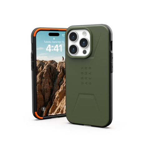 MagSafe-Fitted UAG Civilian iPhone 15 Pro Max Case - Olive