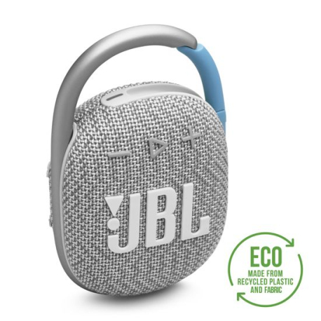 JBL Clip 4 Eco Blanc - Ultra-Portable Waterproof Speaker