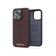 Coque en cuir marron pour iPhone 14 Pro Max