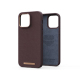 Coque en cuir marron pour iPhone 14 Pro Max