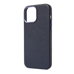 Coque en Cuir Bleu pour iPhone 13 Pro Max