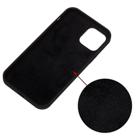 Coque Liquid Silicon iPhone 14 Noir Polybag