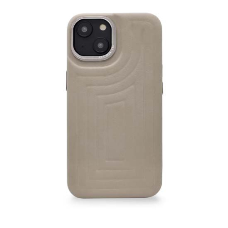 Coque MagSafe en cuir iPhone 14 Plus Beige