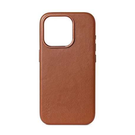 Coque MagSafe en Cuir Tan pour iPhone 15 Pro