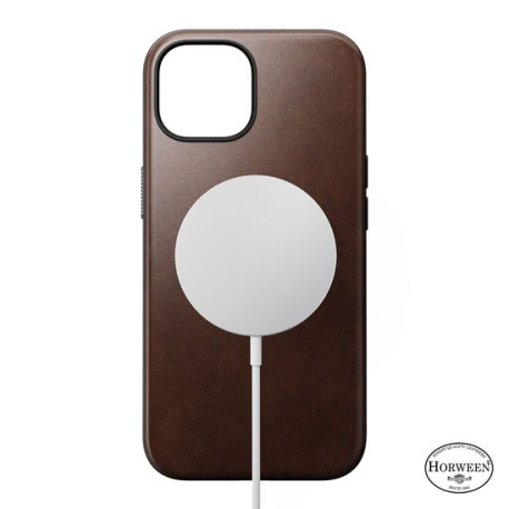 Modern Horween Leather iPhone 15 Case - Brown