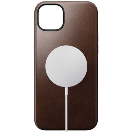 Coque Modern Cuir Horween pour iPhone 15 Plus en Marron