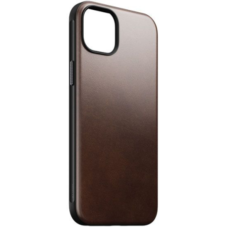 Modern Horween Leather Case for iPhone 15 Plus in Brown