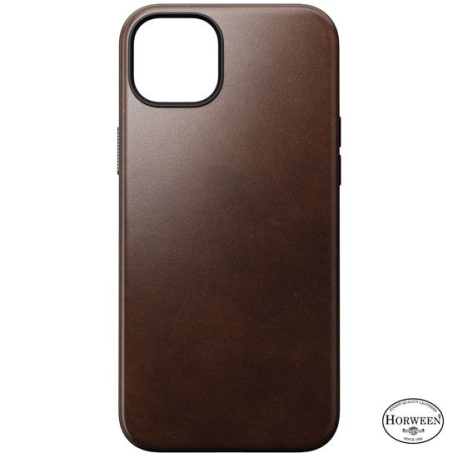 Coque Modern Cuir Horween pour iPhone 15 Plus en Marron