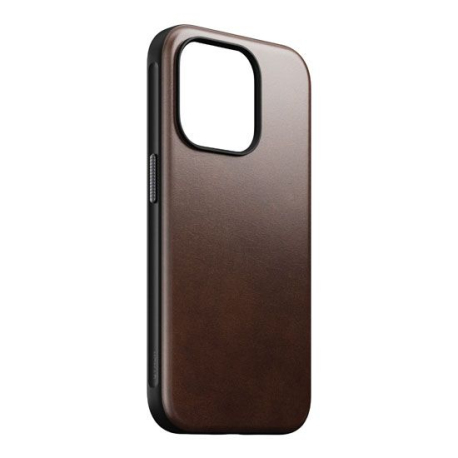 Coque Modern Cuir Horween iPhone 15 Pro - Marron