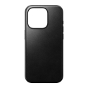 Coque Modern Cuir Horween pour iPhone 15 Pro - Noir