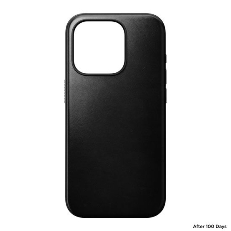 Coque Modern Cuir Horween pour iPhone 15 Pro - Noir