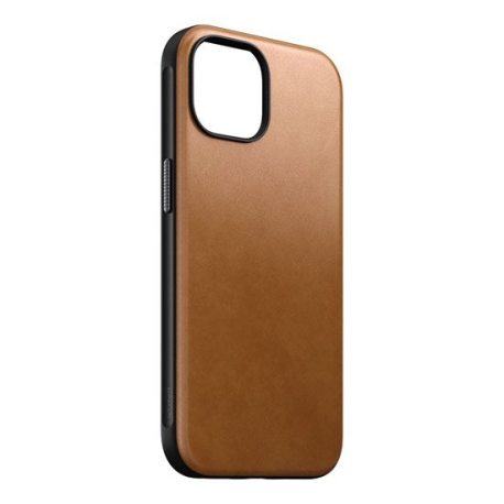 Coque Moderne en Cuir pour iPhone 15 - Marron Cuir Anglais