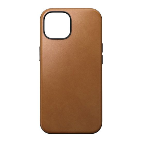 Coque Moderne en Cuir pour iPhone 15 - Marron Cuir Anglais