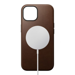 Modern Leather iPhone 15 Case Brown