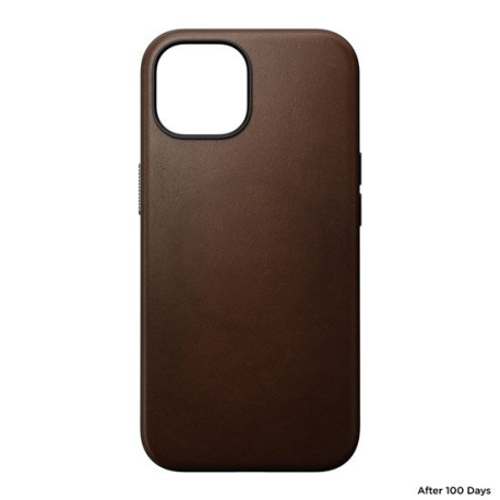 Modern Leather iPhone 15 Case Brown