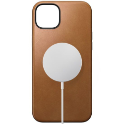 Coque en Cuir Moderne pour iPhone 15 Plus - Brun Anglais