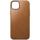 Coque en Cuir Moderne pour iPhone 15 Plus - Brun Anglais