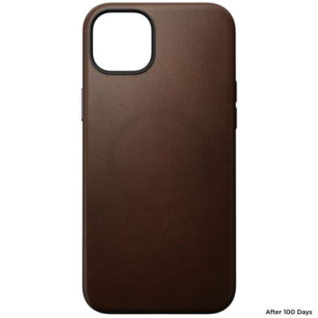 Modern Leather Case for iPhone 15 Plus - Brown