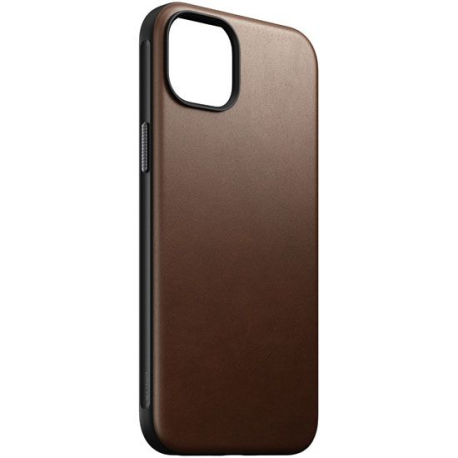 Modern Leather Case for iPhone 15 Plus - Brown