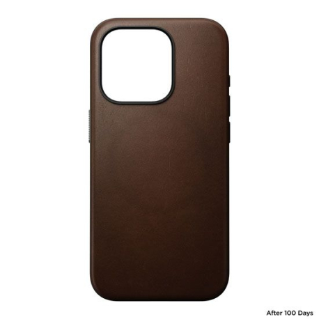 Brown Modern Leather Case for iPhone 15 Pro