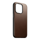 Coque Moderne en Cuir Marron pour iPhone 15 Pro