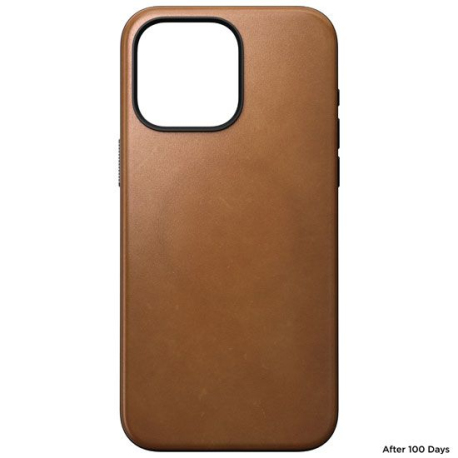 Coque Cuir Moderne pour iPhone 15 Pro Max - English Tan